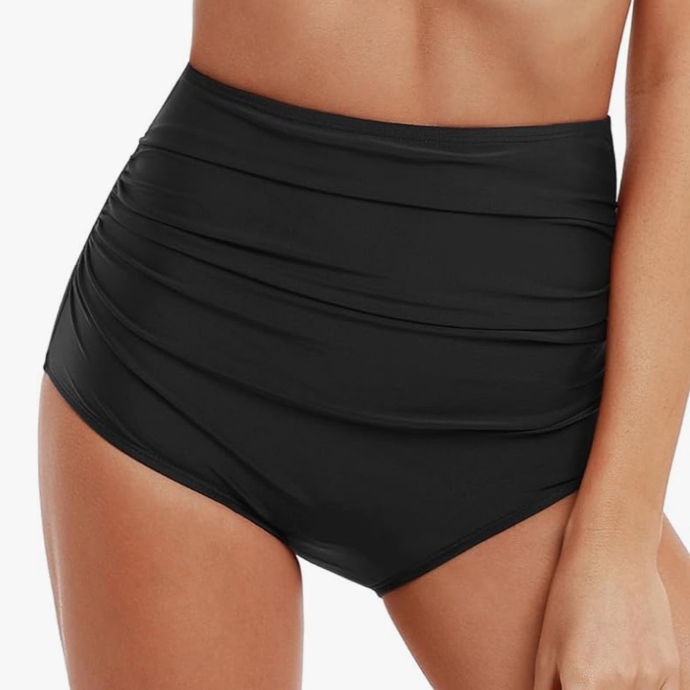 3/$20! HILOR High-Waisted Black Swim Bottoms